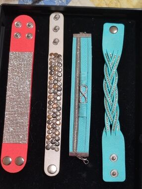 Women's Fashion Bracelet Set - Turquoise, Coral & Ivory Accent Styles